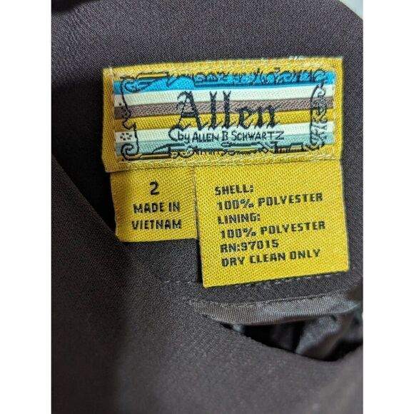 Allen B. Schwartz Women's Brown Polyester Rhinestone Trimmed Pant Suit Size 2 - Picture 8 of 9